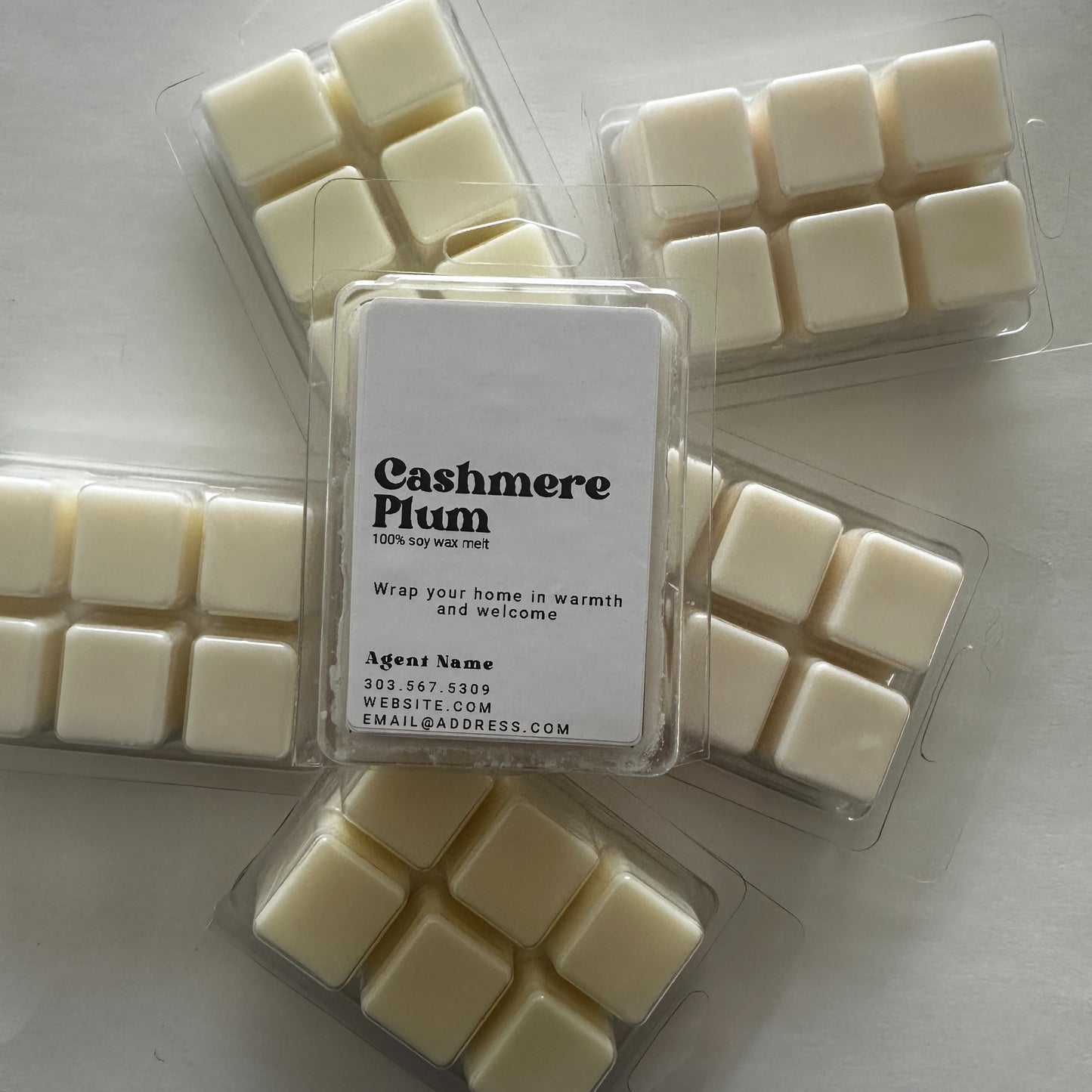 top view cashmere plum soy wax melt