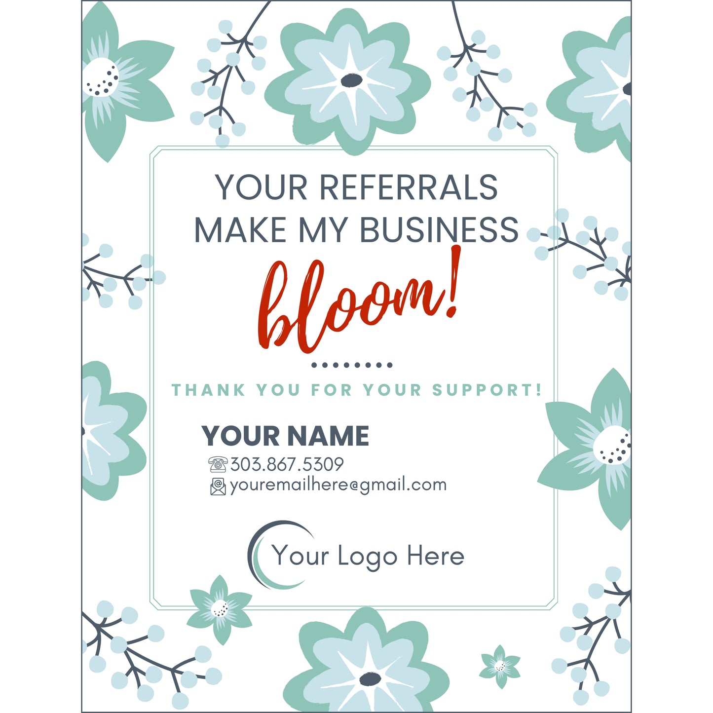 Referrals Make My Business Bloom Pop By- Instant Download
