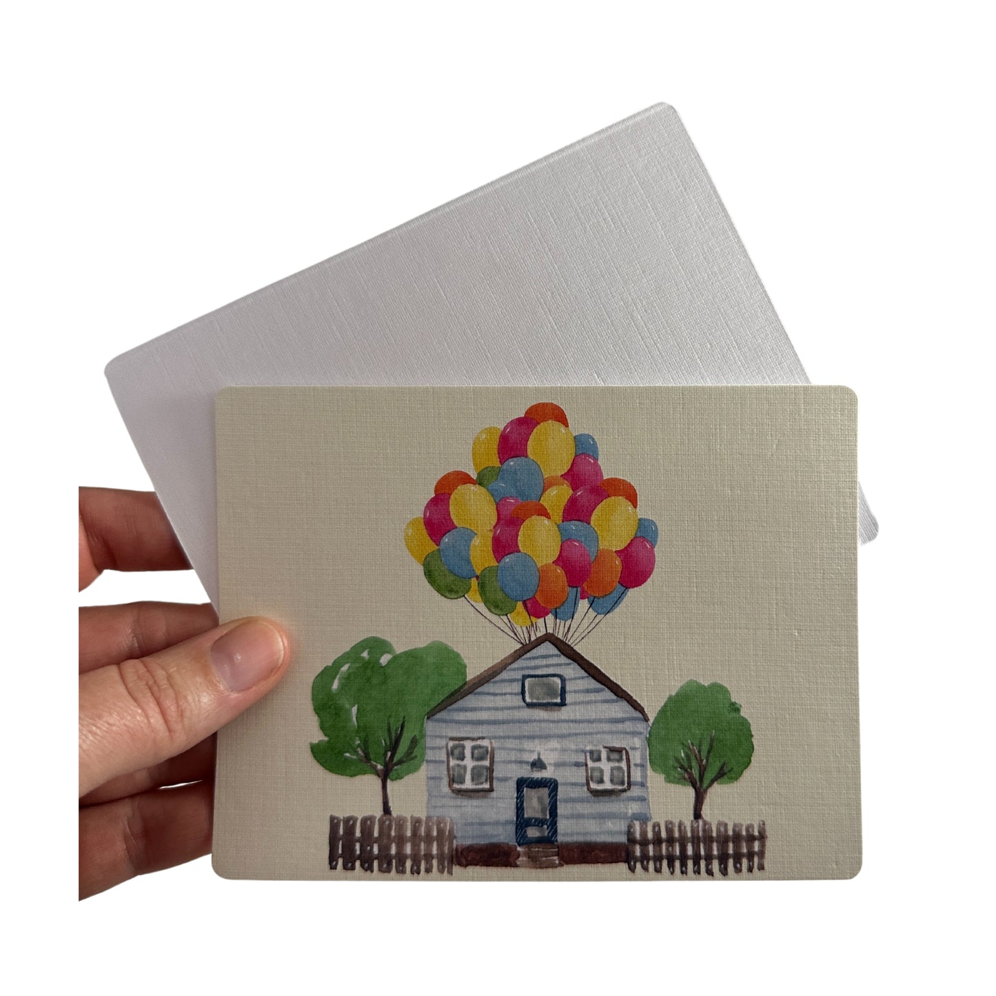 Set of 5 Flat Notecards- Up Up Up & Away