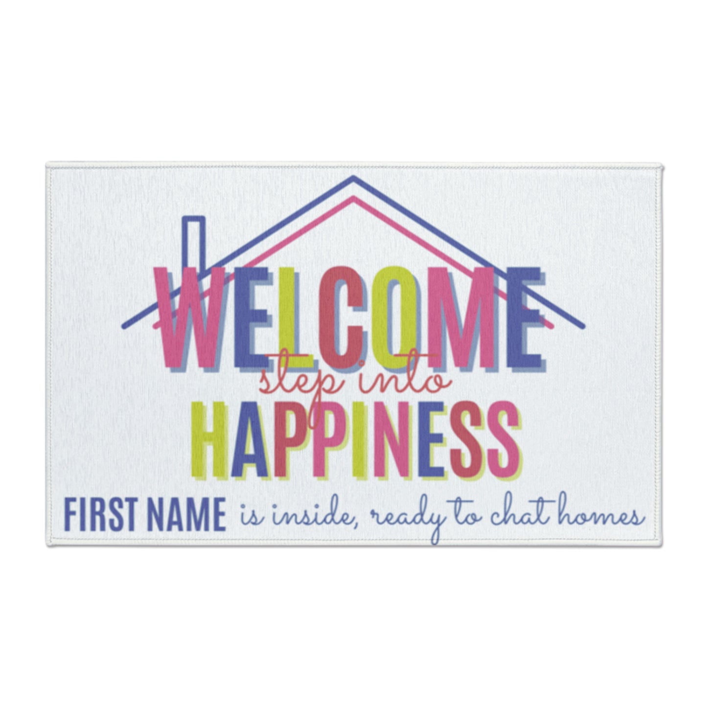 Personalized Welcome Mat- Colorful Open House