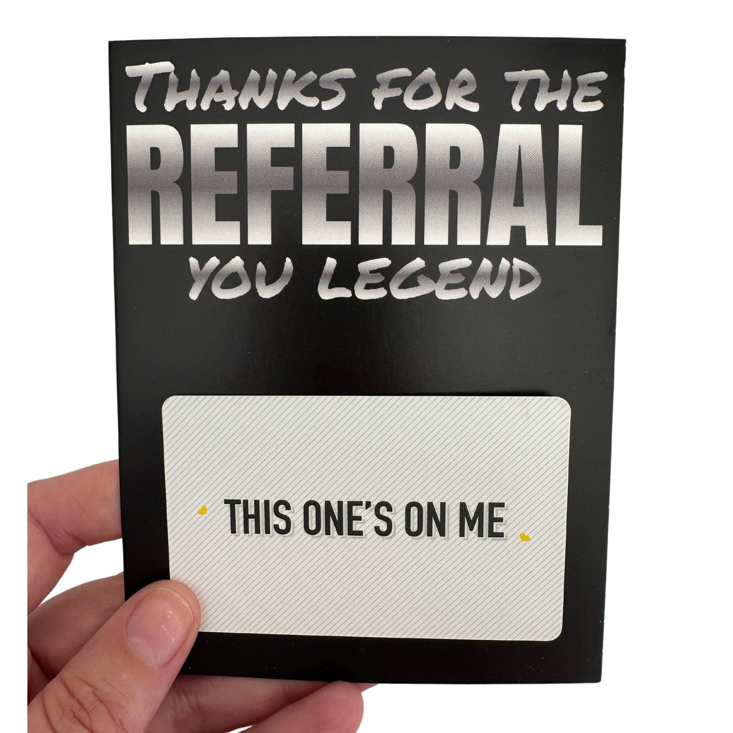 front black referral card no envelope