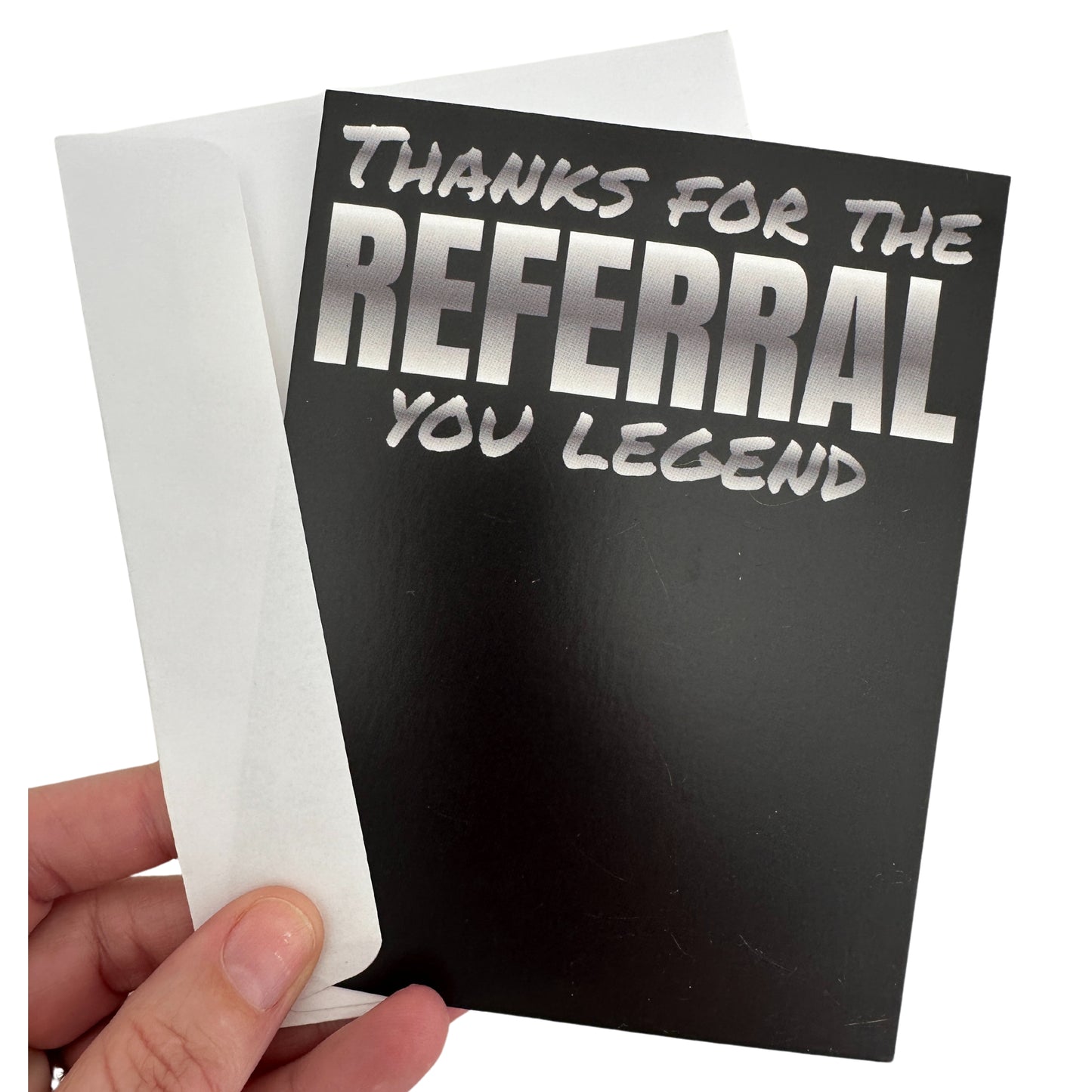 front referral thank you card with envelope