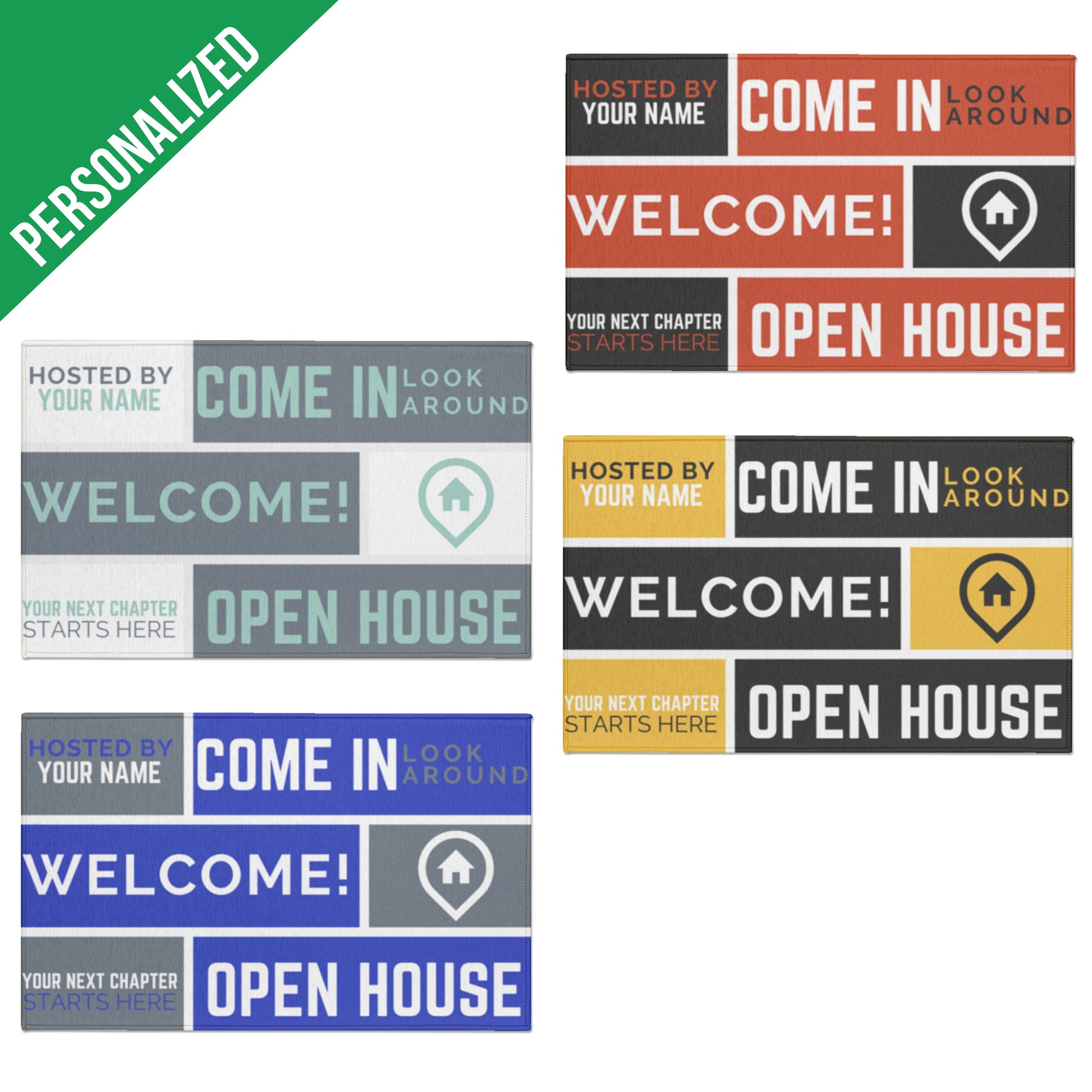 open house personalized welcome mat