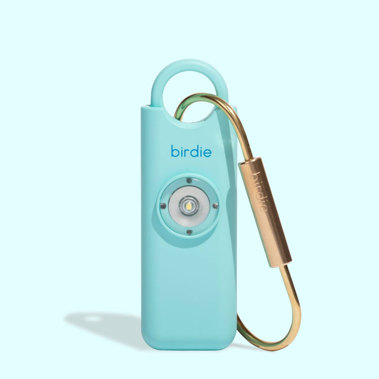 aqua blue she birdie personal safety alarm with key ring