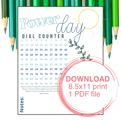 Power Hour Color Dial Counter- Instant Download