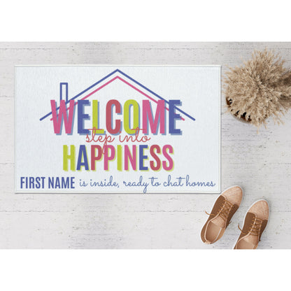 Personalized Welcome Mat- Colorful Open House