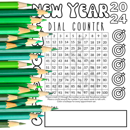 New Year, New Goal Power Hour Dial Counter- Instant Download