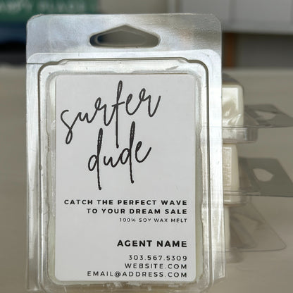 close up surfer dude soy wax melt