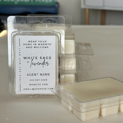 cream color soy wax melt white sage and lavender