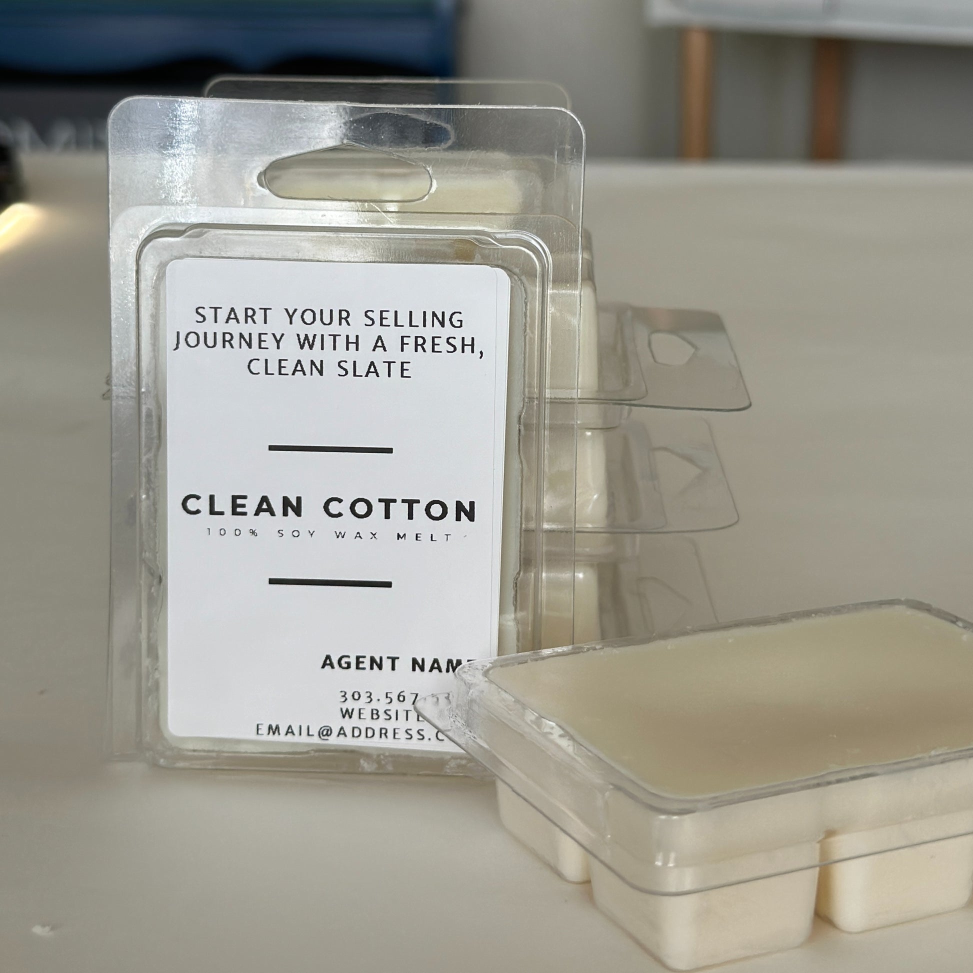 off white clean cotton soy wax melt 