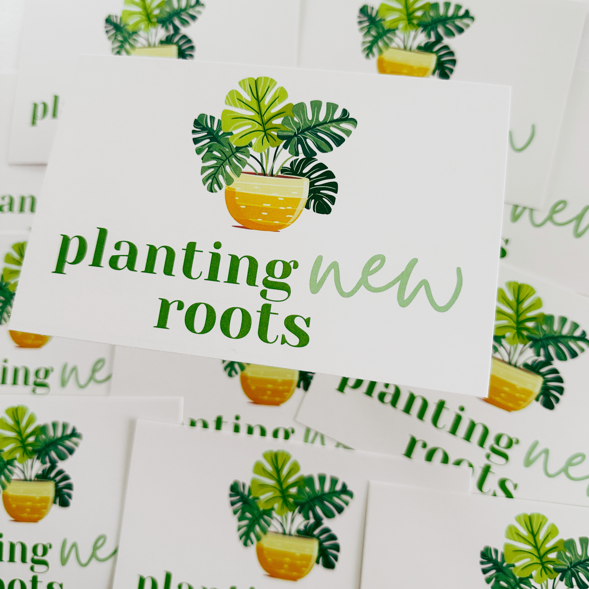 Just Moved Planting New Roots Postcard housepants