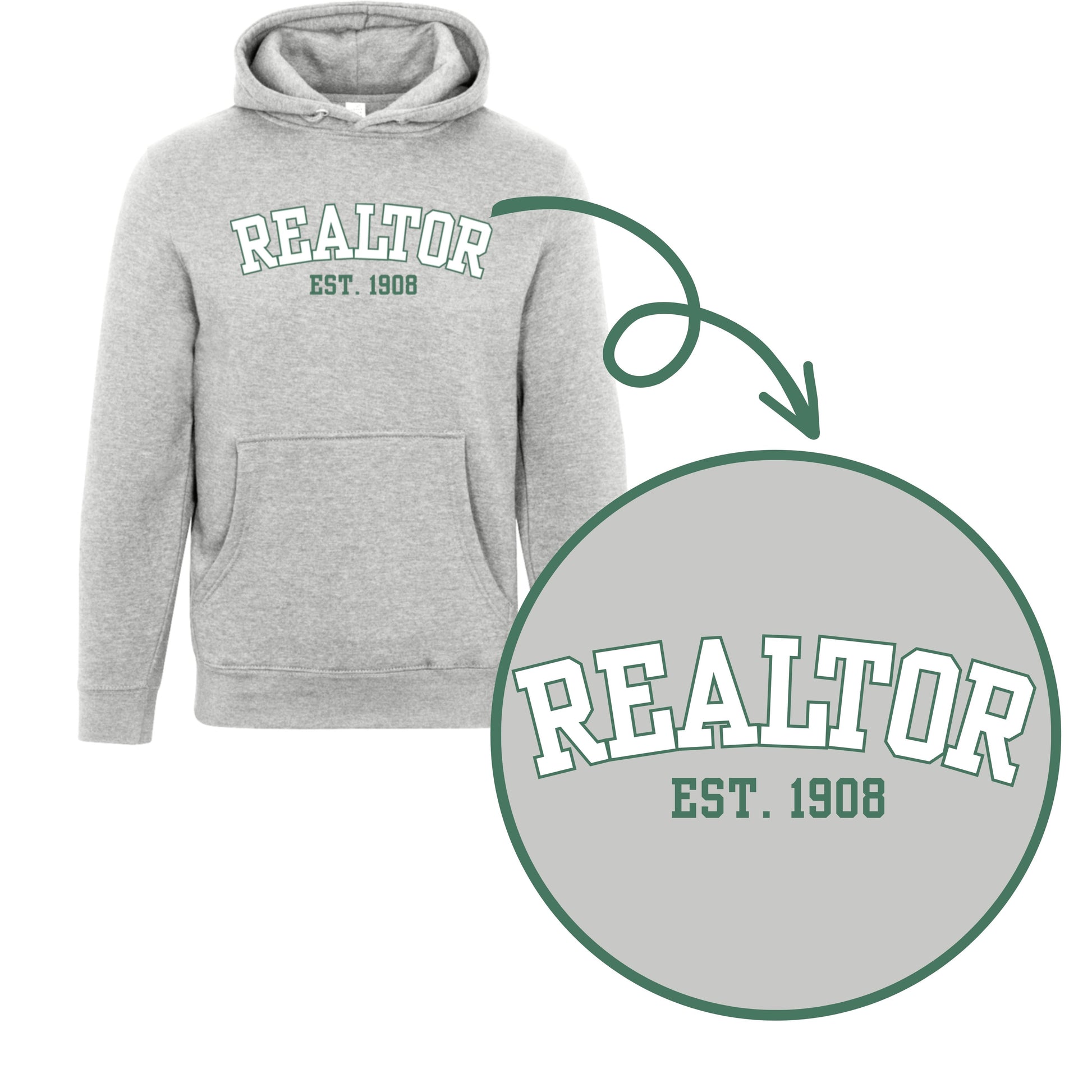 Cozy gray hoodie for realtors