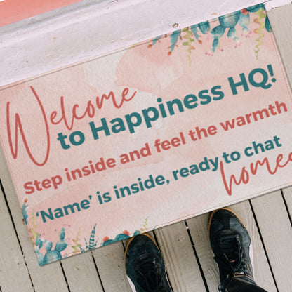 Personalized Open House Welcome Mat- Happiness HQ