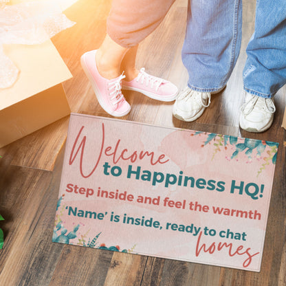 Personalized Open House Welcome Mat- Happiness HQ