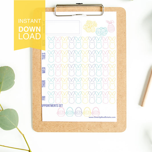 Spring Peeps Weekly Call Tracker- Instant Download