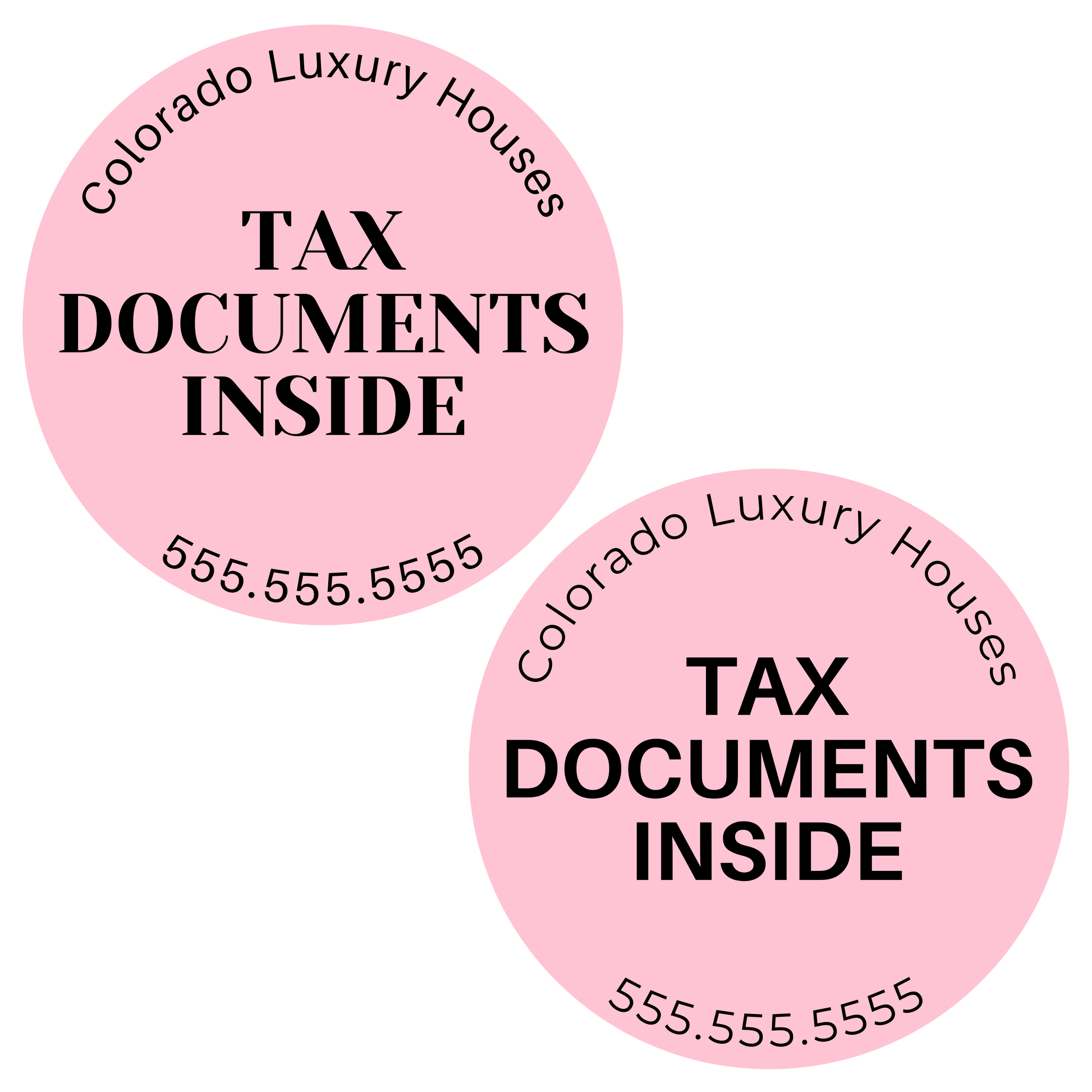 Pink 2" Tax Documents Inside Sticker