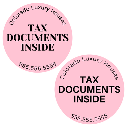 Pink 2" Tax Documents Inside Sticker