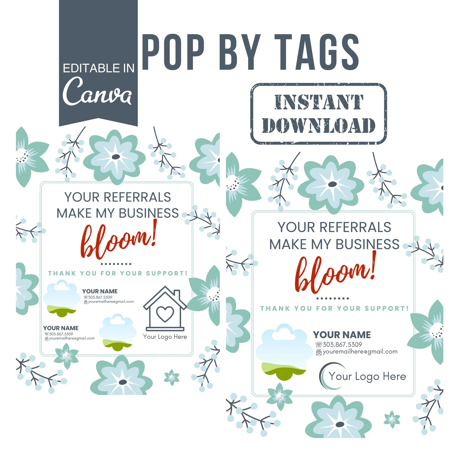 Referrals Make My Business Bloom Pop By- Instant Download