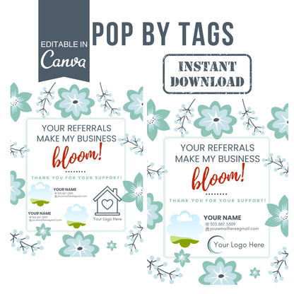Referrals Make My Business Bloom Pop By- Instant Download