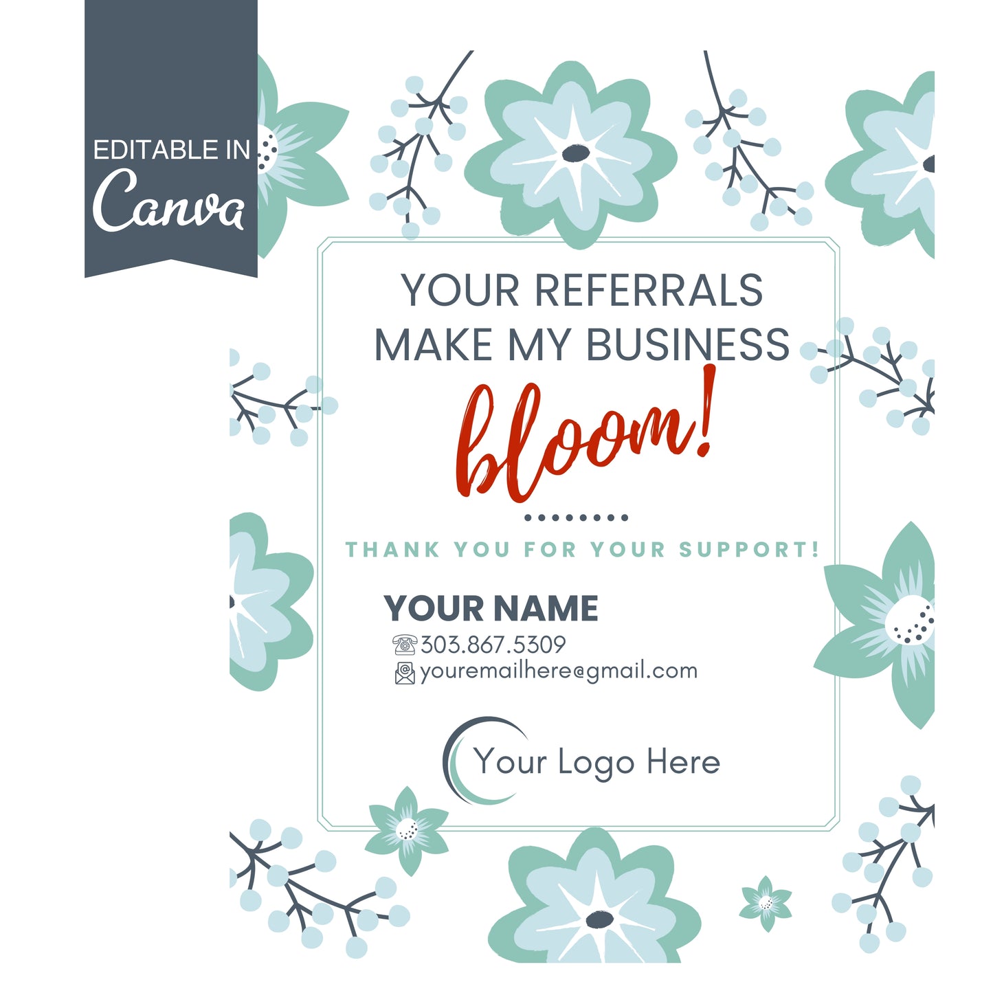 Referrals Make My Business Bloom Pop By- Instant Download