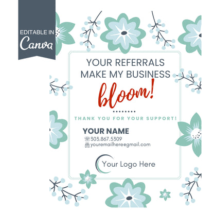 Referrals Make My Business Bloom Pop By- Instant Download