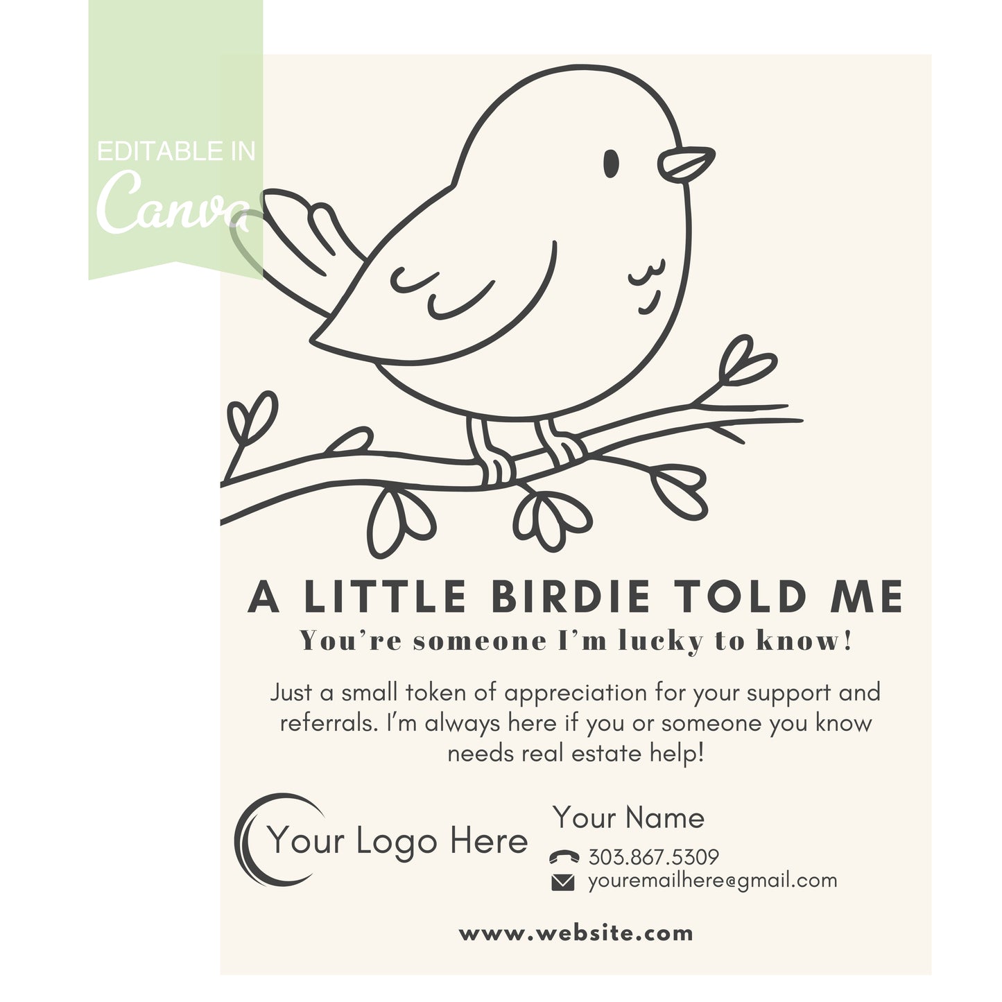 A Little Birdie Pop By- Instant Download