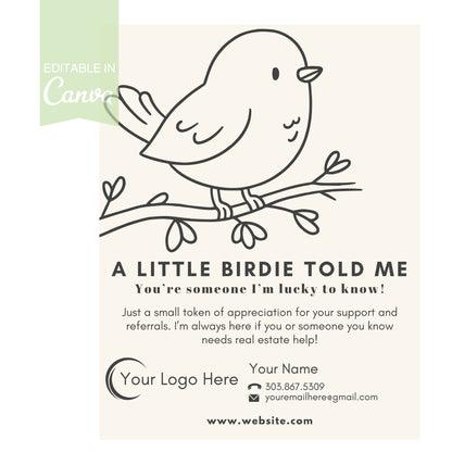 A Little Birdie Pop By- Instant Download
