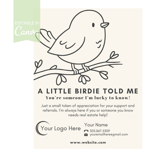 A Little Birdie Pop By- Instant Download