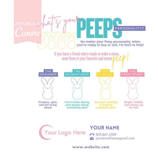 Peeps Personality Pop By Tag- Instant Download