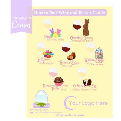 Easter Candy & Wine Pairing Pop By- Instant Download