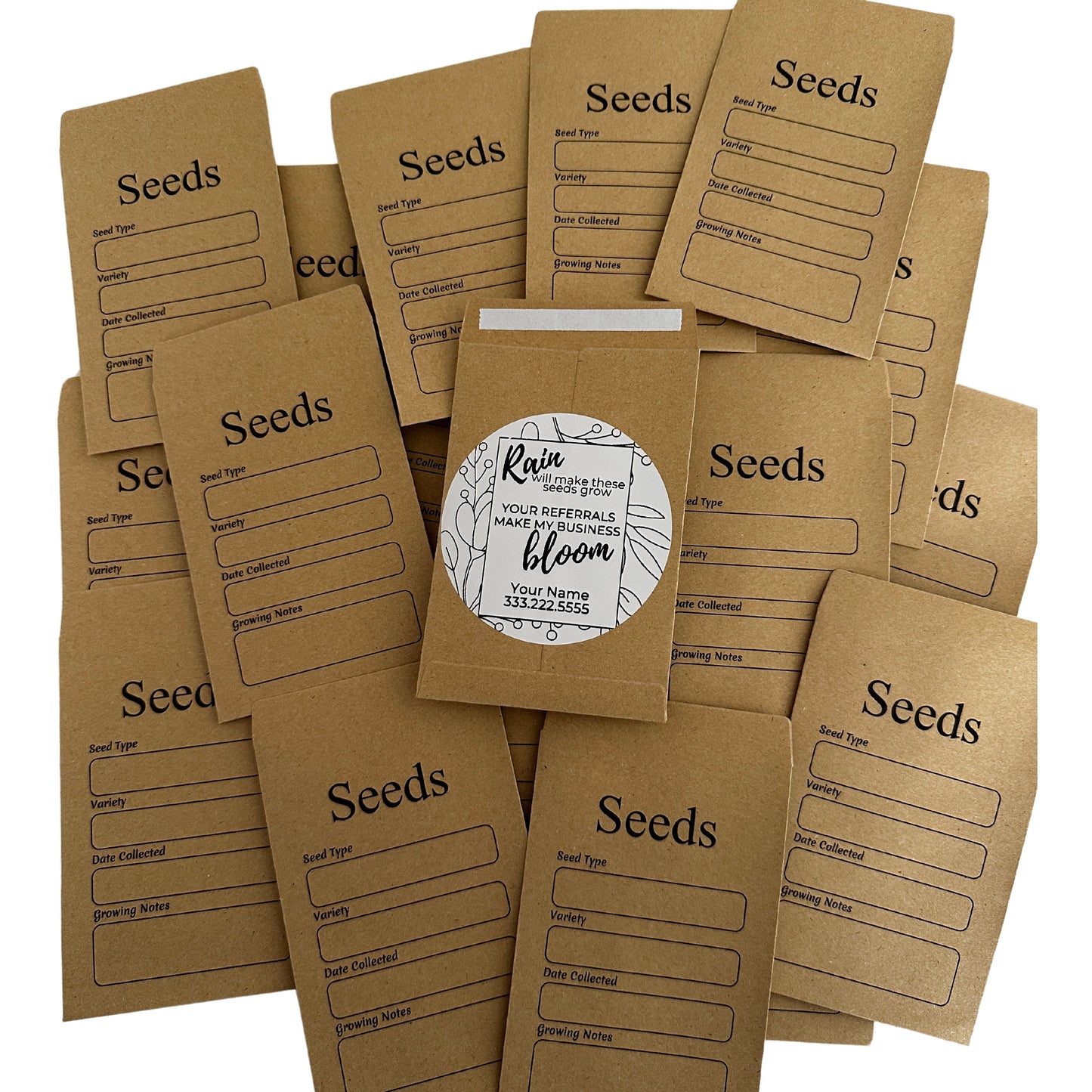 25 Personalized Seed Envelopes for Pop Bys