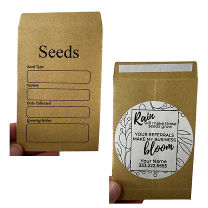 25 Personalized Seed Envelopes for Pop Bys