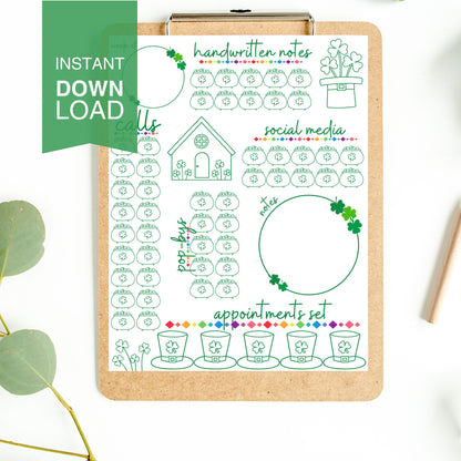 St. Pattys Weekly Activity Tracker- Instant Download