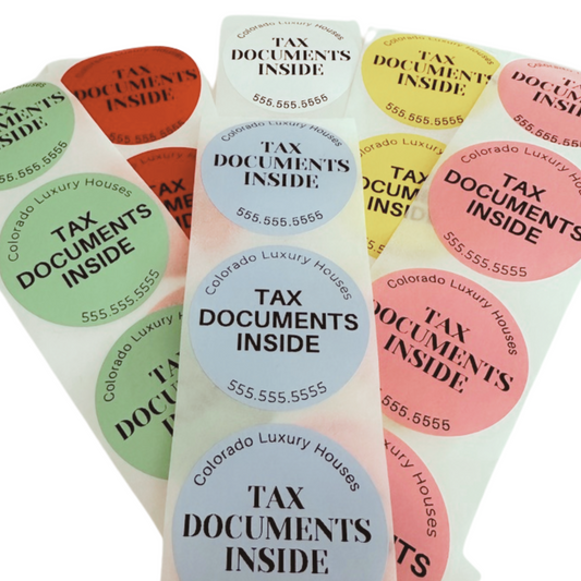 Stickers for Mailing Tax Documents