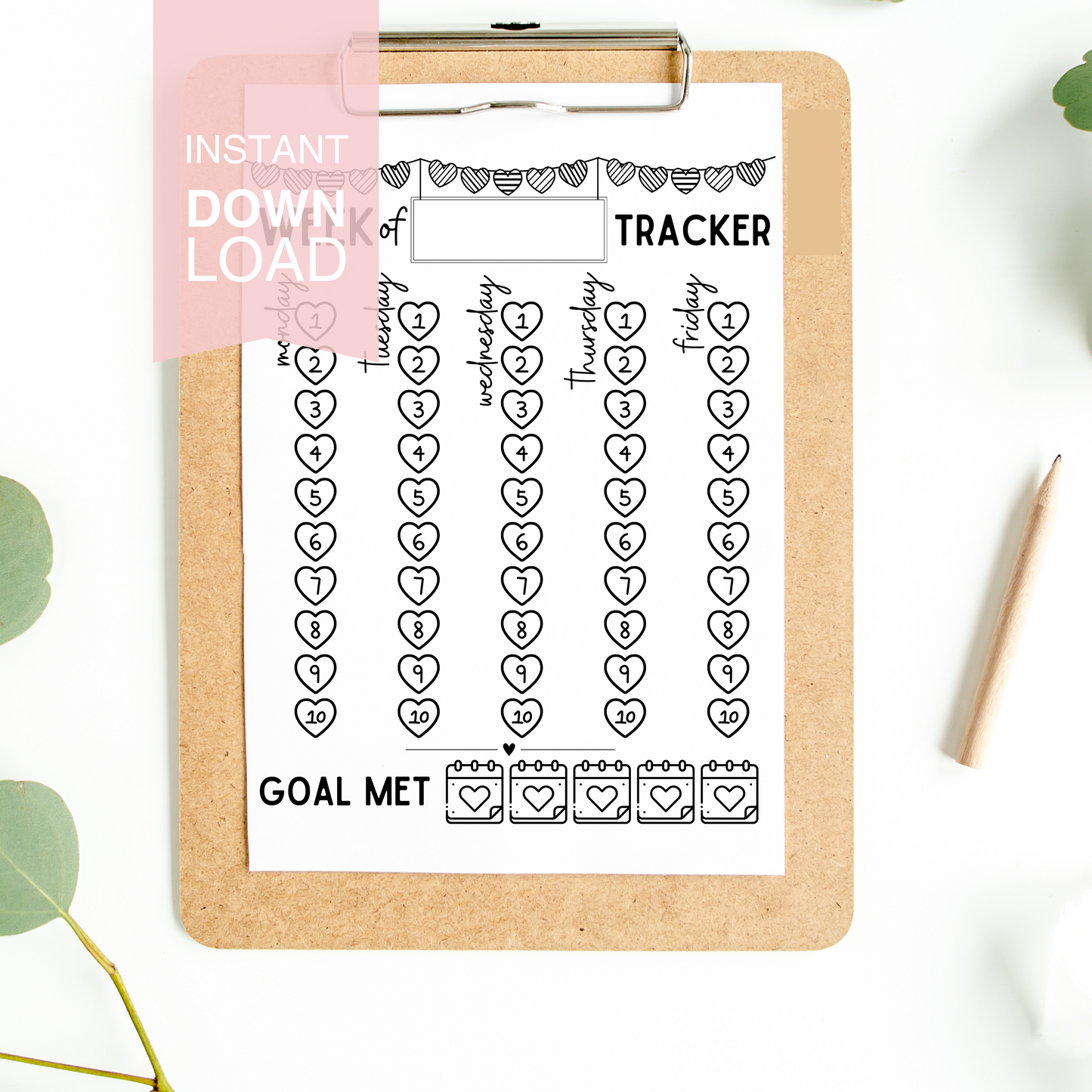 Conversation Hearts Weekly Call Tracker- Instant Download