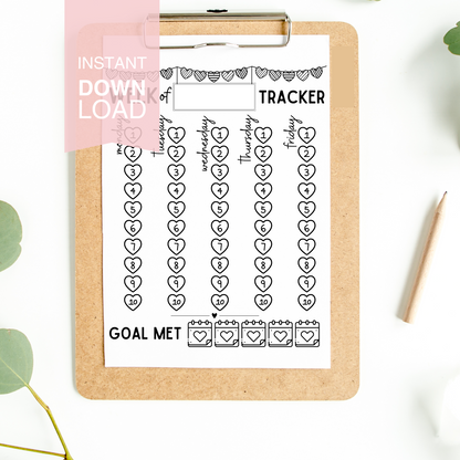 Conversation Hearts Weekly Call Tracker- Instant Download