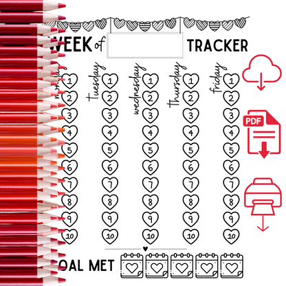 Conversation Hearts Weekly Call Tracker- Instant Download