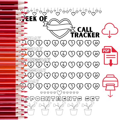 Cupids Arrow Weekly Call Tracker- Instant Download