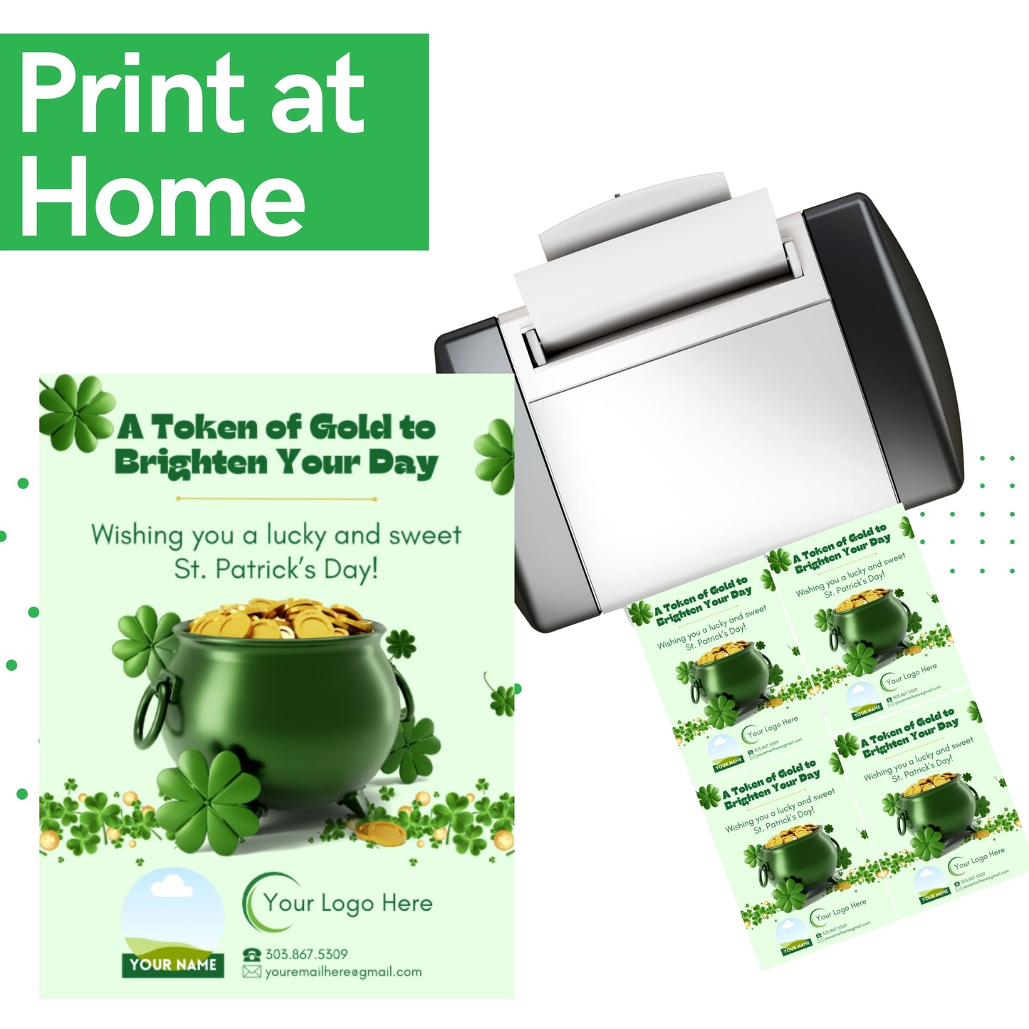 St. Patricks Bright Day Pop By Tag- Instant Download
