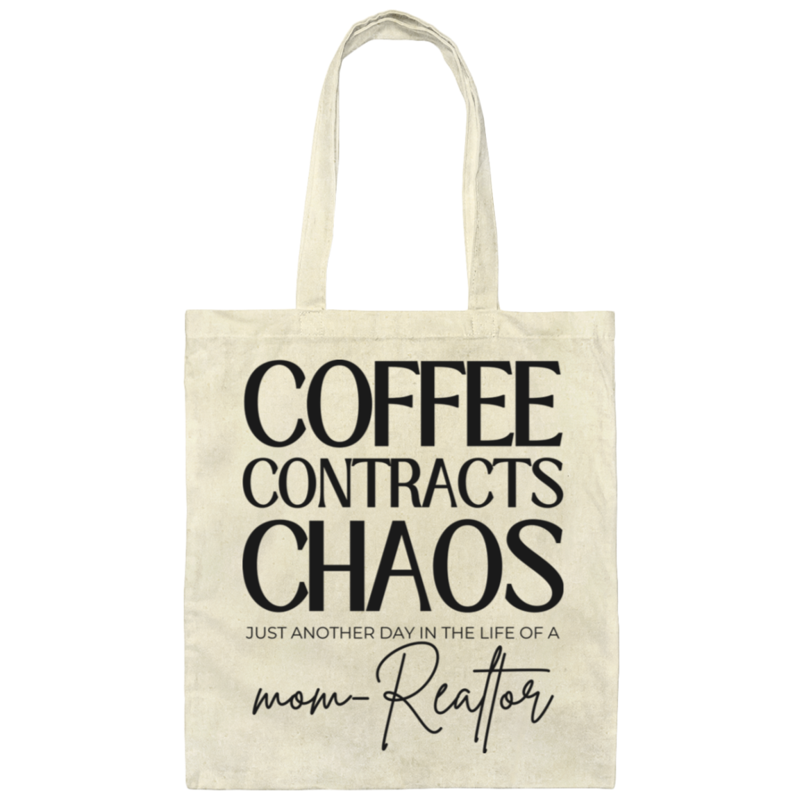 canvas Contracts, Coffee, Chaos canvas tote bag