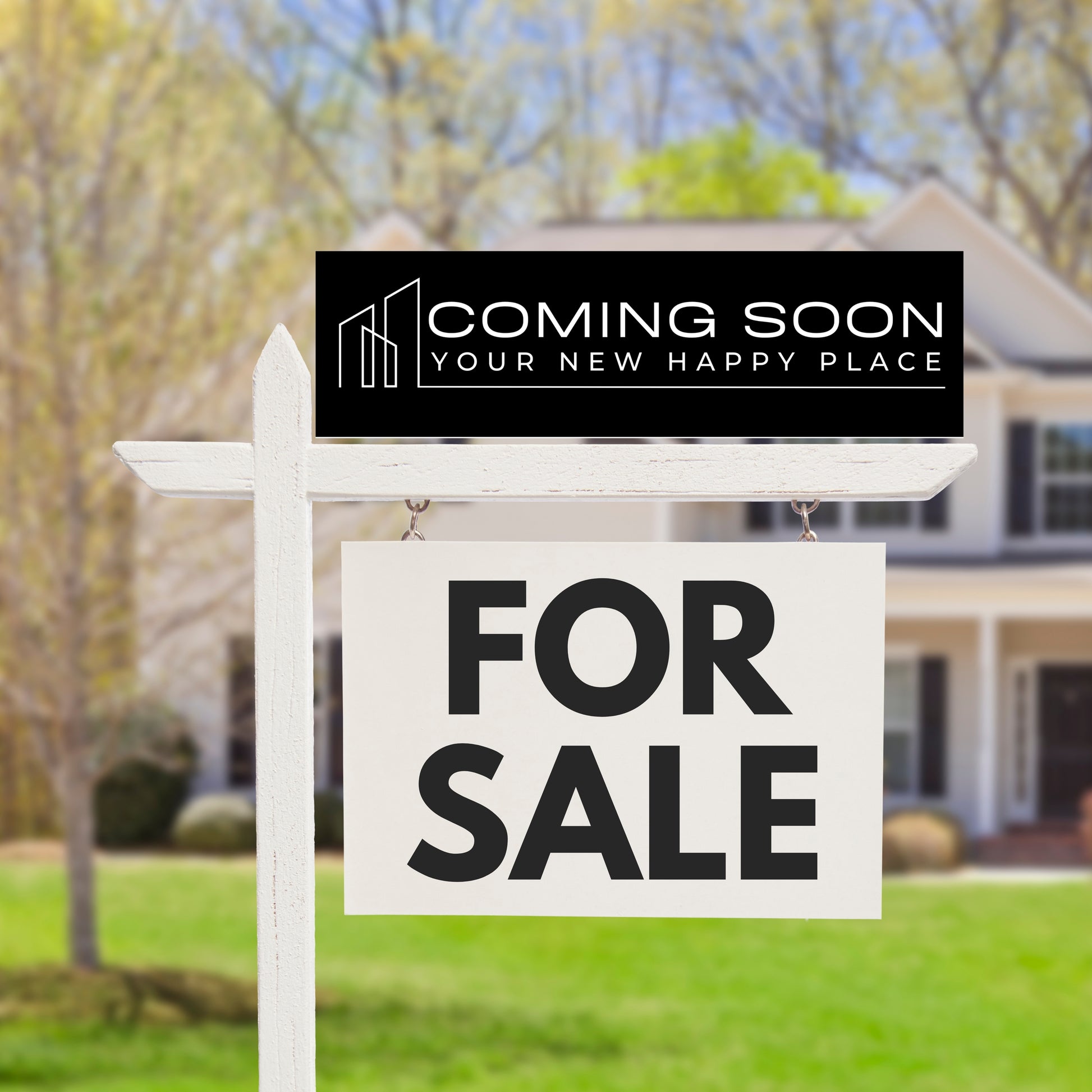 6x24 black coming soon sign rider your new happy place