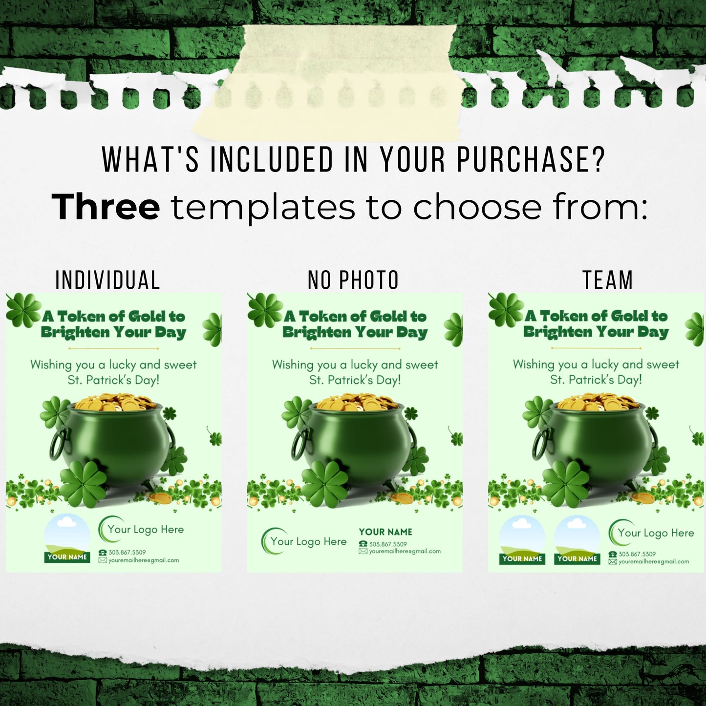 St. Patricks Bright Day Pop By Tag- Instant Download