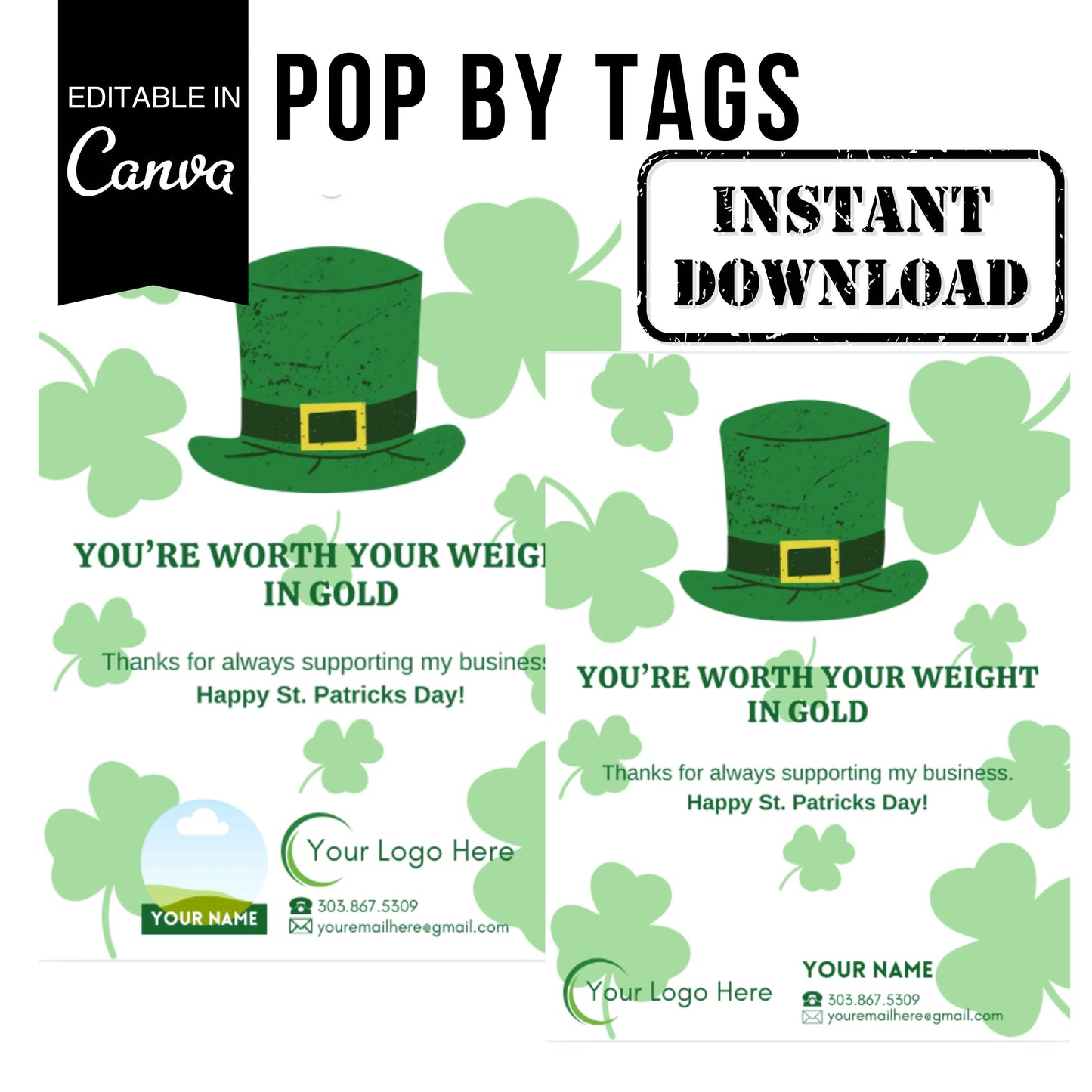 Pot of Gold Pop By Tag- Instant Download