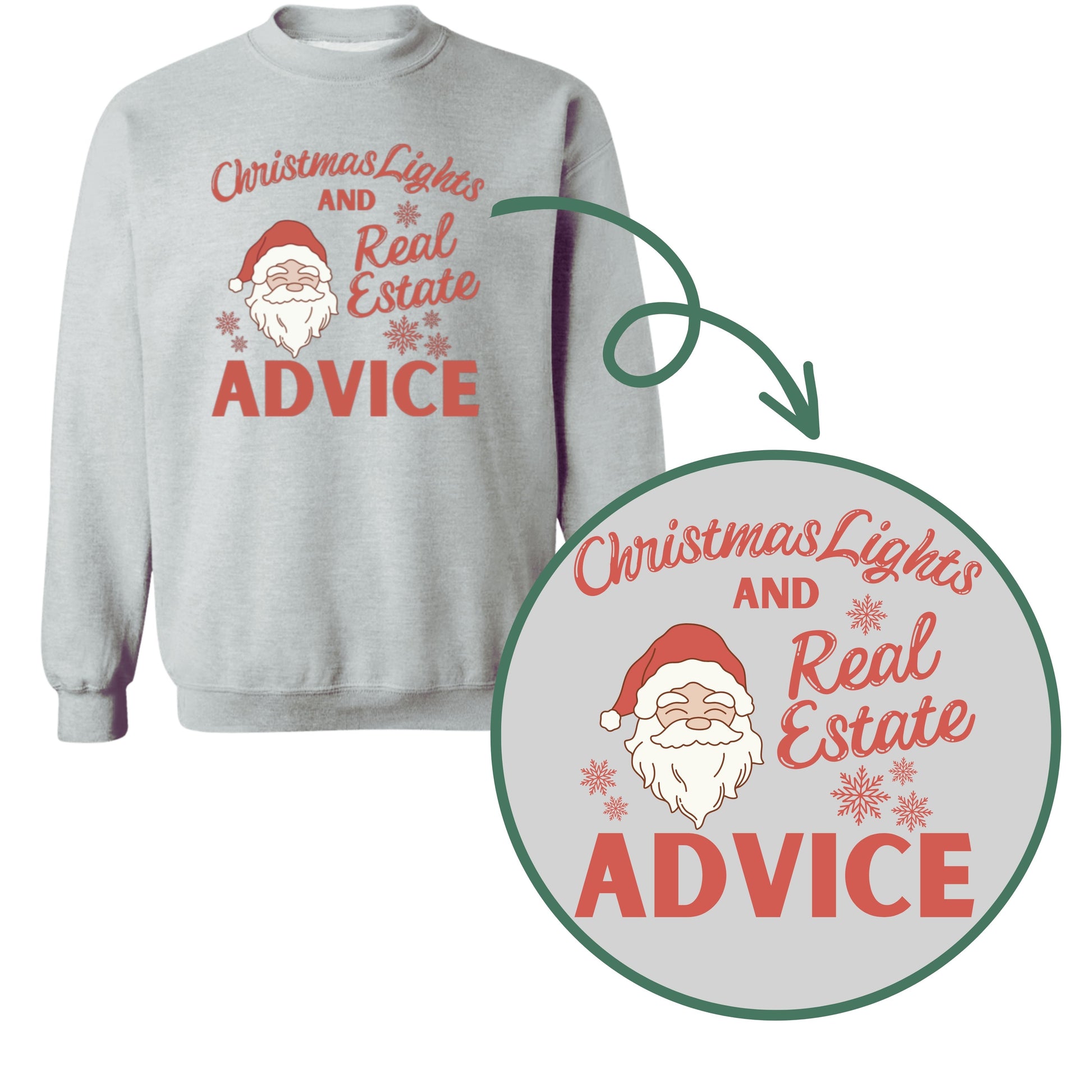 gray gildan Realtor holiday apparel, Christmas sweatshirt