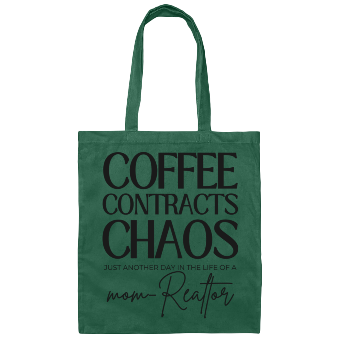 green Contracts, Coffee, Chaos canvas tote bag