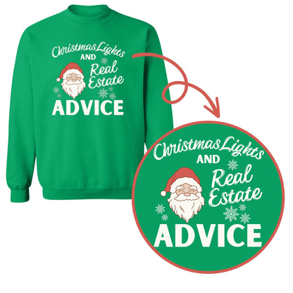 green gildan Realtor holiday apparel, Christmas sweatshirt
