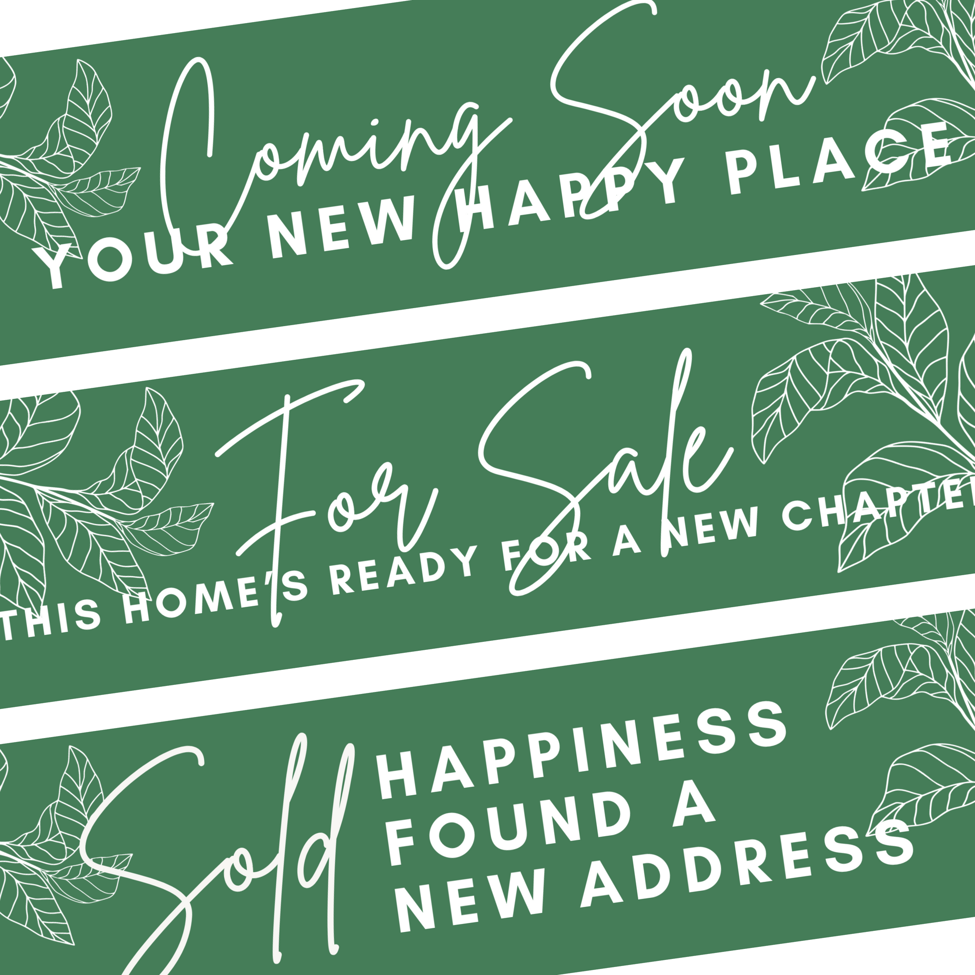 green leaf real estate sign rider bundle