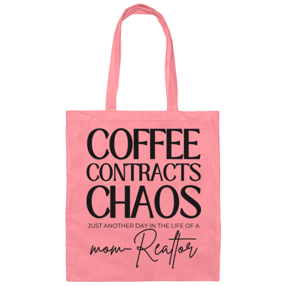 pink Contracts, Coffee, Chaos canvas tote bag