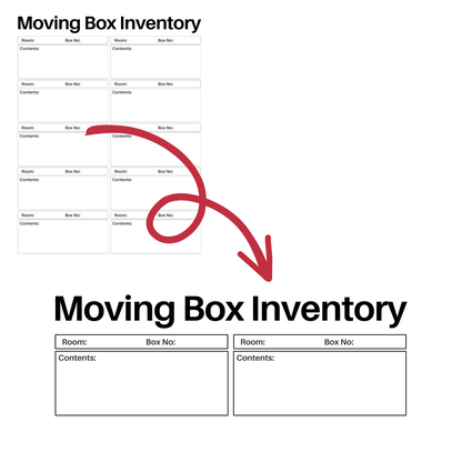 moving box inventory close up