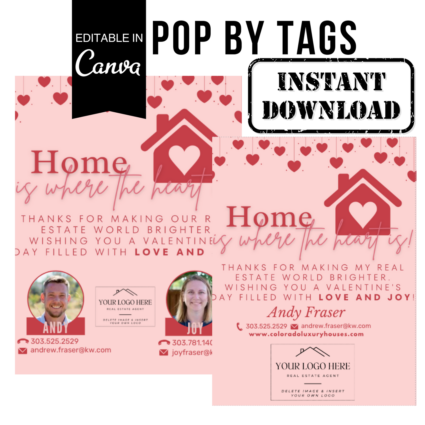 Home Hearts Pop By- Instant Download